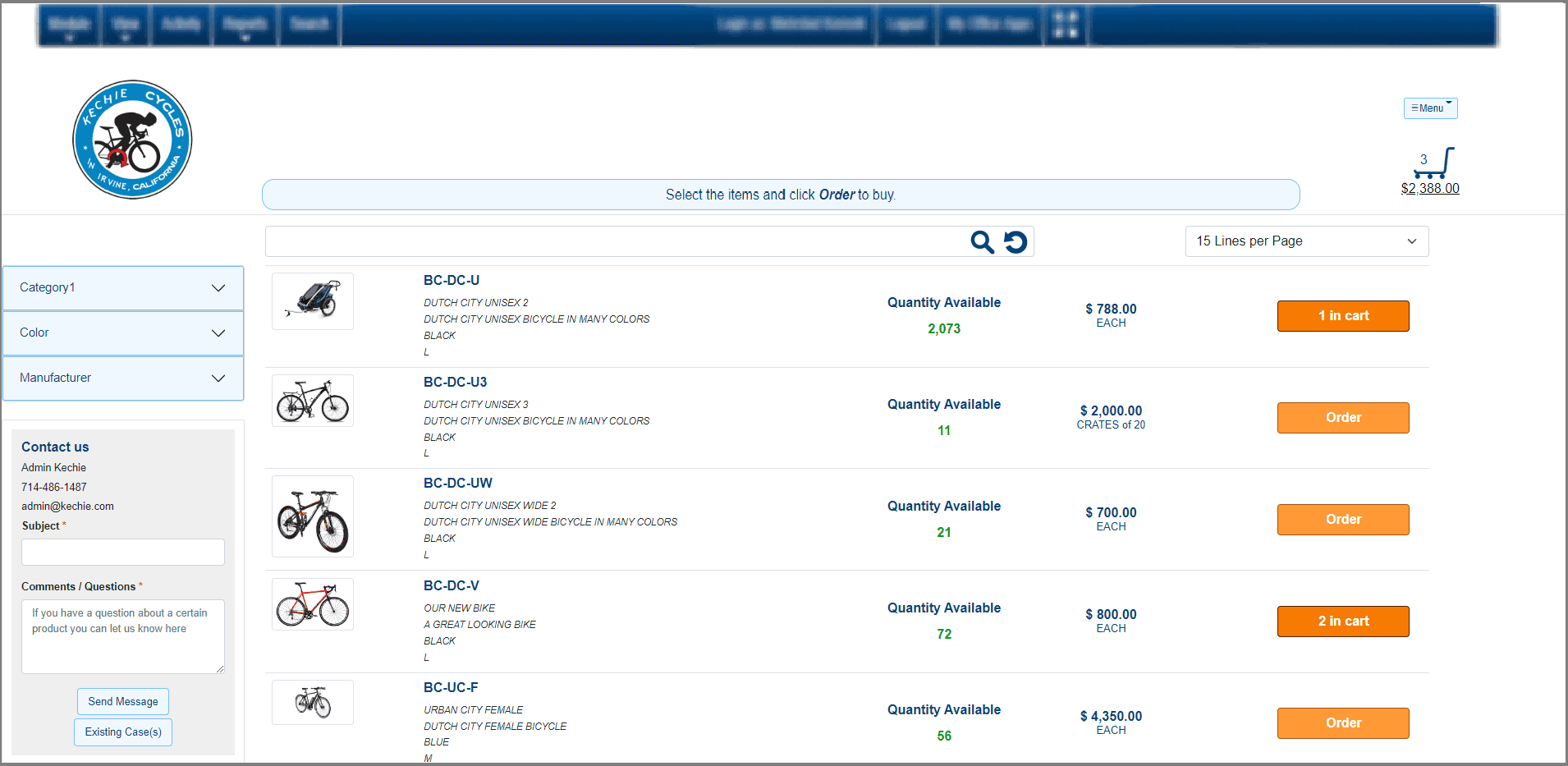 This is an image of how the B2B Ecommerce Portal from Kechie looks.